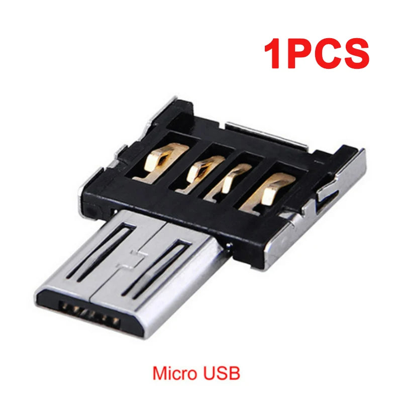 1-10PCS OTG Micro USB to Type-C Adapter – USB-C Male to USB 2.0 Female Data Connector for MacBook, Samsung, Xiaomi, Huawei, Android Phones