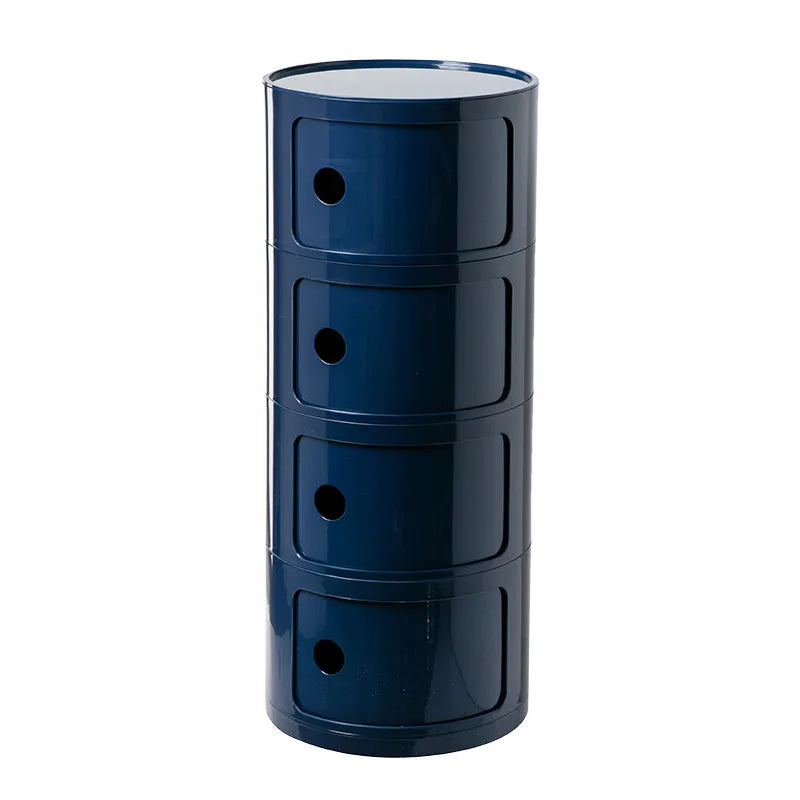 Nordic Minimalist White Bedside Table – Modern Round Plastic Side Cabinet, Small Creative Storage Unit