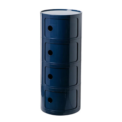 Nordic Minimalist White Bedside Table – Modern Round Plastic Side Cabinet, Small Creative Storage Unit