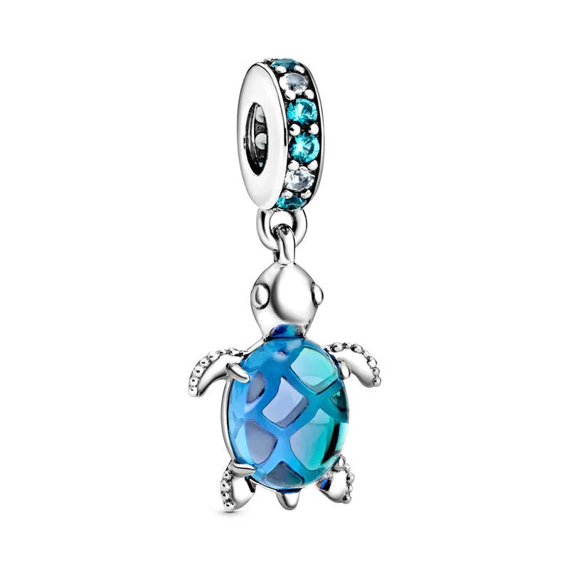 2024 New 925 Sterling Silver Bulb & Small Turtle Charm Pendant – Fit for Original Pandora Bracelet, DIY Women’s Jewelry Gift