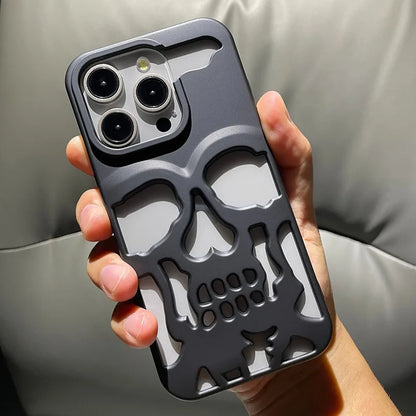 Cool Hollow Skull Ghostface Plating iPhone Case – Heat Dissipation Slim Cover for iPhone 14-17 Pro Max