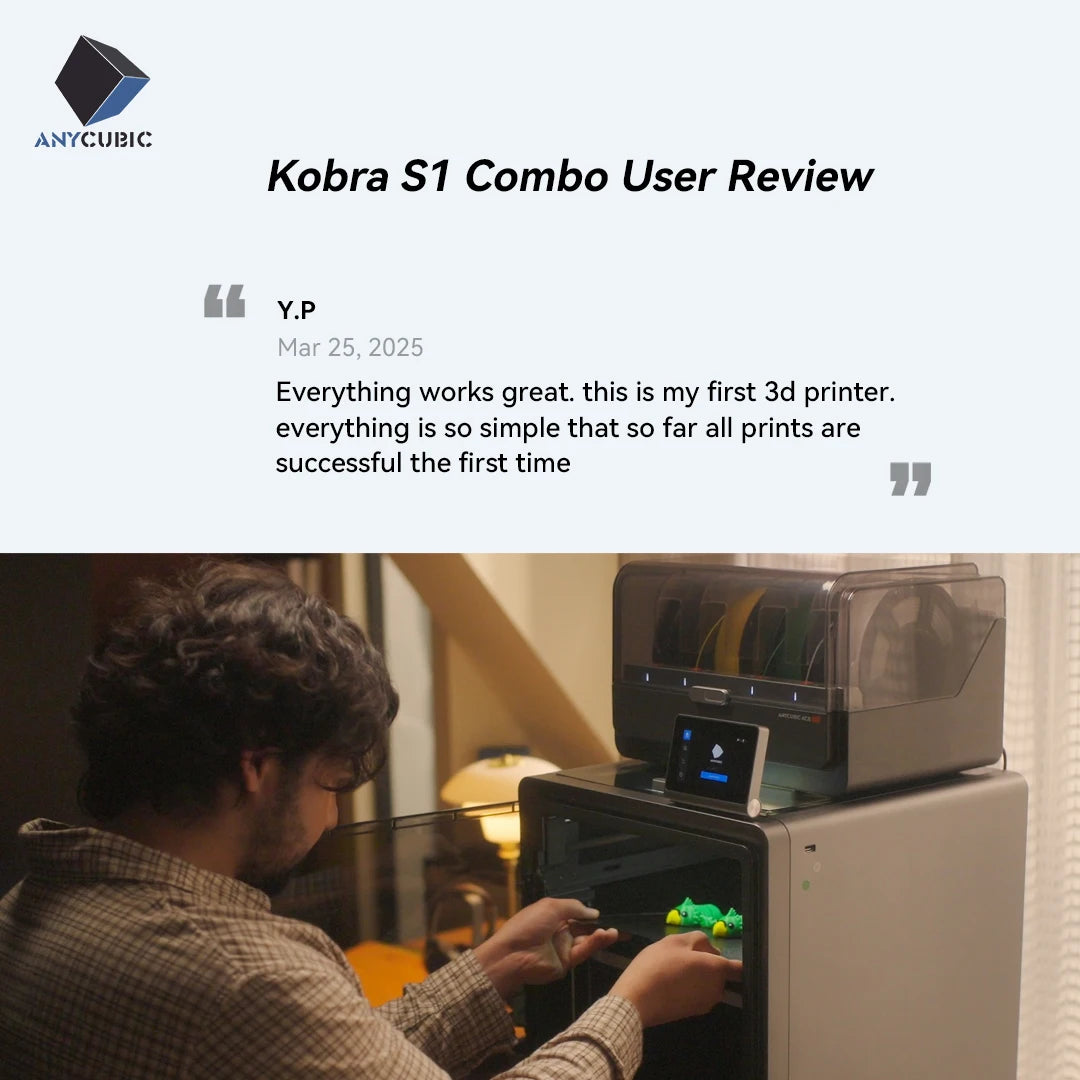 Anycubic Kobra S1 Combo Multi-Color 3D Printer – High Precision Core XY, Ultra-Quiet, Max Speed 600mm/s, Stable Structure