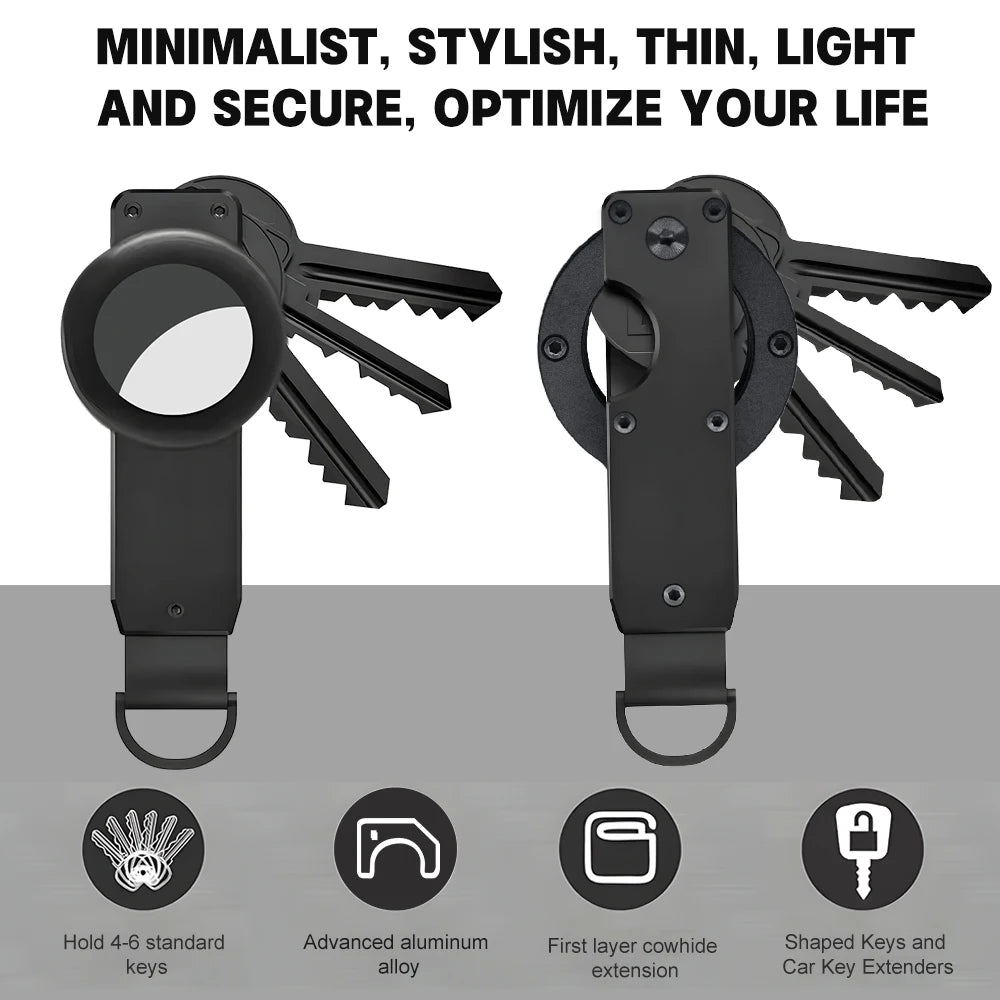 Compact Key Organizer – Minimalist Metal Key Holder for 2-6 Keys, Secure Keychain Case