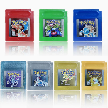 16-Bit GBC Game Cartridge – Pokémon Series Blue, Crystal, Gold, Green, Red, Silver, Yellow (USA Version)