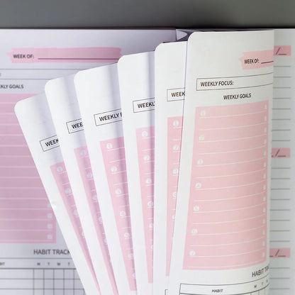 2024 Weekly Planner Agenda - A5 Notebook with Pouch, 52 Weeks Schedules, Stationery for School and Office Supplies