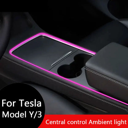 Tesla Model 3 & Y (2021-2023) Center Console LED Ambient Light Strips – Neon Dashboard Lighting Accessories