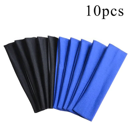 10 Pcs Elastic Hair Bands - Solid Color Fashion Headbands for Women, Sports, Running, Fitness, Yoga & Makeup Accessories