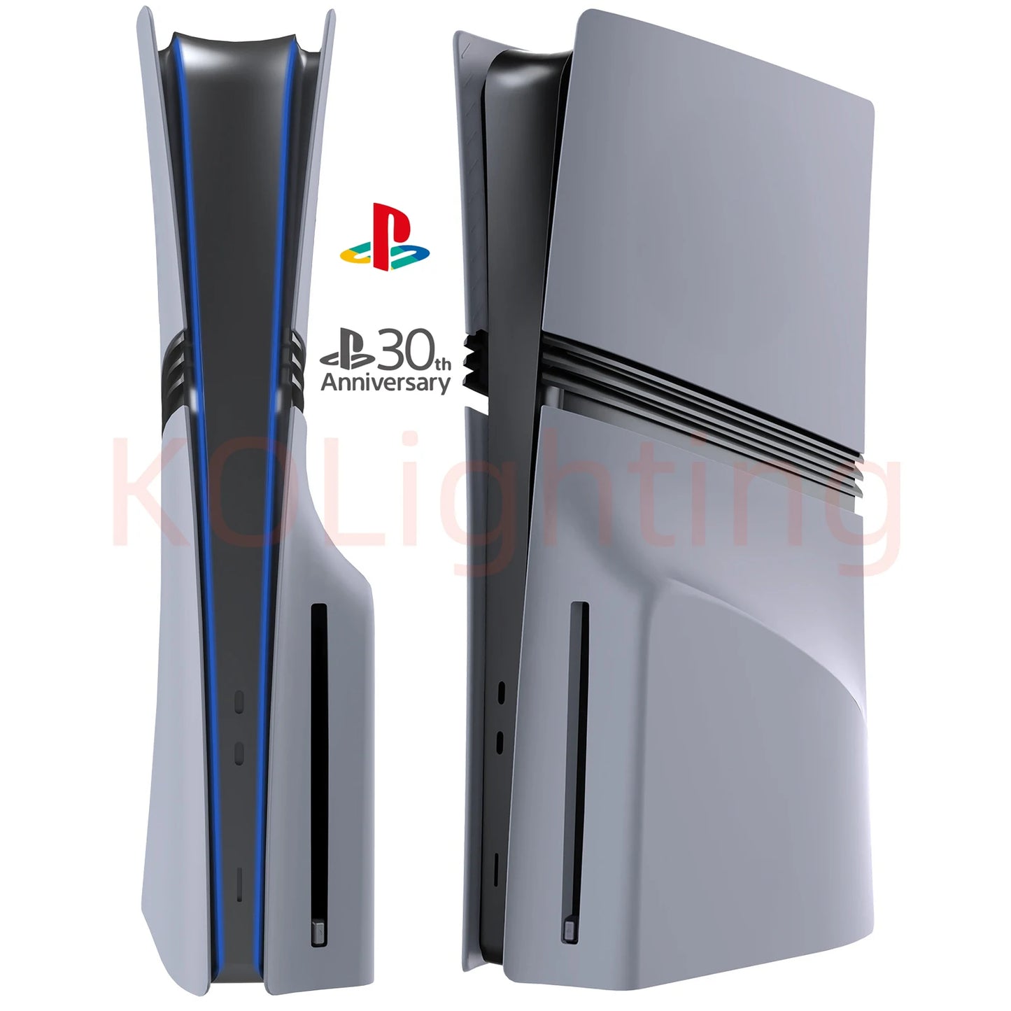 PS5 Pro 30th Anniversary Limited Edition – Grey Disc Edition Replacement Faceplate Shell with Logo & Sticker