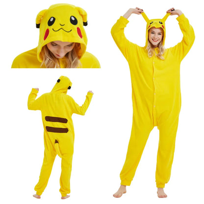 Pokémon Kigurumi Onesie — Pikachu, Gengar, Snorlax, Eevee, Squirtle, Umbreon Pajamas Cosplay Costume for Adults & Halloween Gift