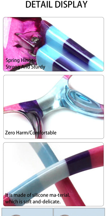Henotin Reading Glasses for Women – Small Frame, Spring Hinges, Fresh Print Design, Super Clear High-Quality Eyewear