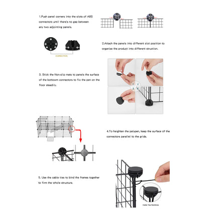 Indoor Pet Enclosure — No Assembly Teddy Fence with Tight Mesh, Escape-Proof Small Dog & Puppy Cage
