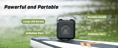 SUP Inflatable Pump — Rechargeable 20PSI Pump for PVC Kayaks, Kite Wings & Stand Up Paddle Boards