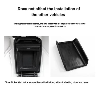 Armrest Box Protective Cover – TPE Center Console Pad for Tesla Model 3 2023 & Model Y HW4.0 Accessories