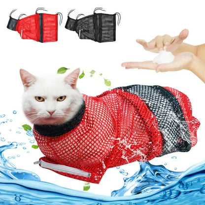 Cat Grooming Mesh Bathing Bag – Anti-Scratch, Anti-Bite, Nail Trimming & Restraint Cat Carrier, Anti-Escape Pet Bag