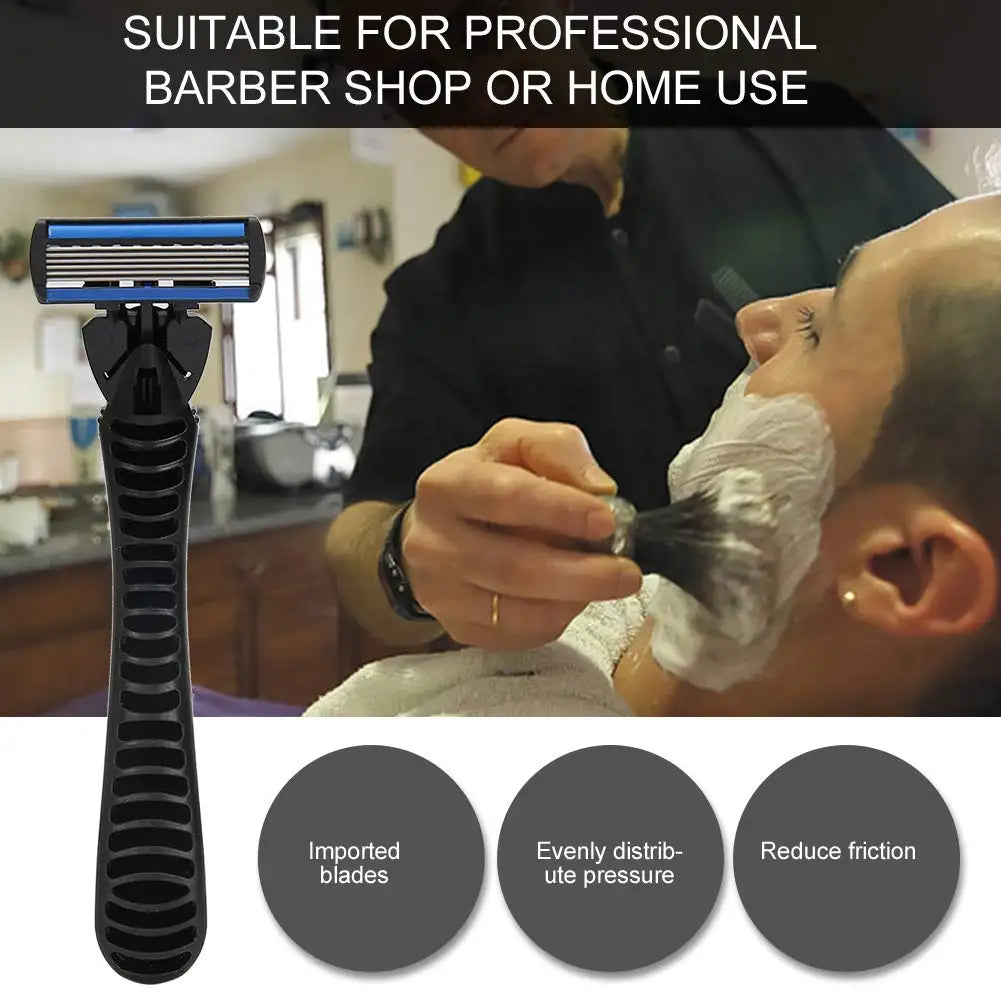 6-Layer Manual Safety Razor – Stainless Steel Double Edge Blade Shaver ...