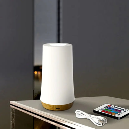 13 Color Changing Night Light - Remote Control Touch USB Rechargeable RGB Lamp, Dimmable Portable Table Bedside Lamp