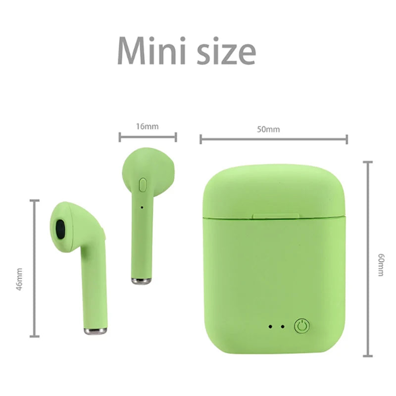 I12 Macaron Bluetooth Headset – Matte Wireless Sports Earbuds, Binaural Bluetooth 5.0