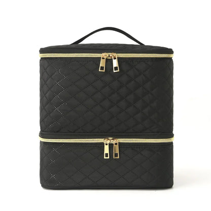 Nail Polish & Essential Oil Storage Bag – Portable Double-Layer Cosmetic Organizer with 30 Compartments