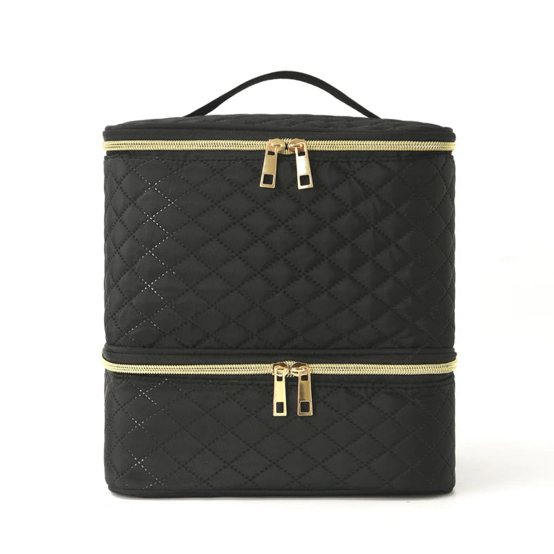 Nail Polish & Essential Oil Storage Bag – Portable Double-Layer Cosmetic Organizer with 30 Compartments