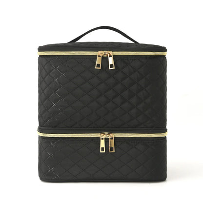 Nail Polish & Essential Oil Storage Bag – Portable Double-Layer Cosmetic Organizer with 30 Compartments