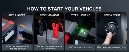 GOOLOO A3 3000A Jump Starter with Air Compressor – Portable Car Battery Booster for 9.0L Gas & 6.5L Diesel, 150PSI with Auto Shut-Off