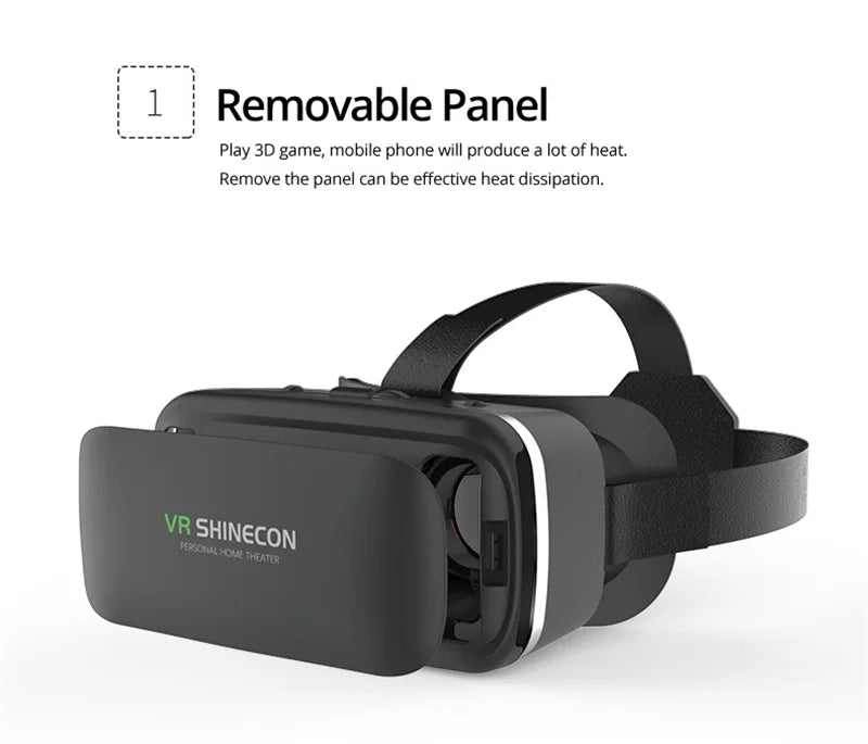 VR Shinecon 10.0 3D Virtual Reality Headset – Helmet Goggles for Smartphone Gaming