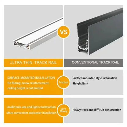 Smart Home Tuya Dimming 6mm Ultra-Thin Ceiling Mount Magnetic Track Light, 48V Slim Surface Mounted Linear Light