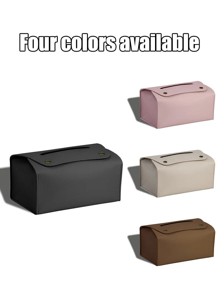 PU Leather Tissue Box – Desktop Storage Organizer for Dining Room, Living Room & Kitchen, 1PC