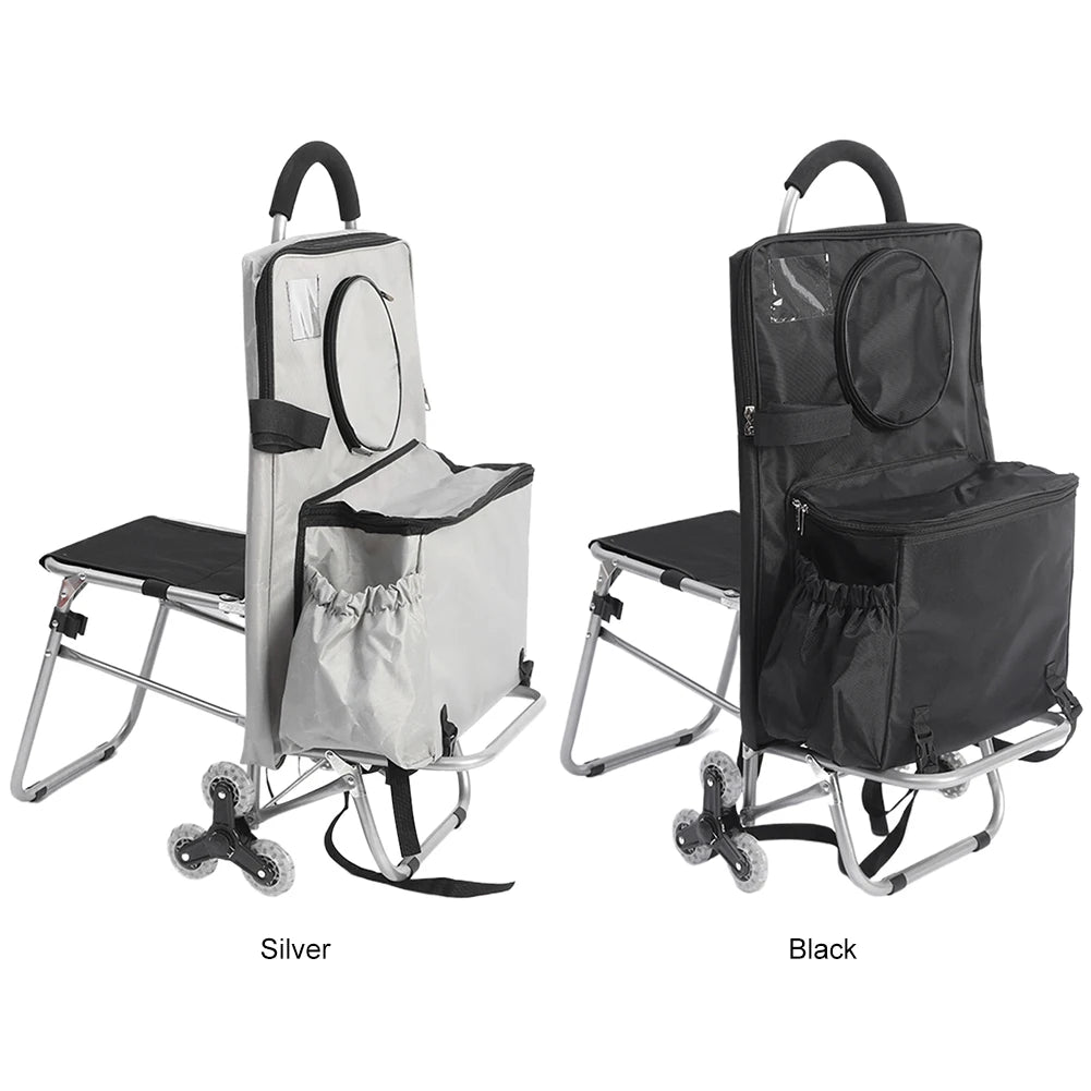 Multifunctional Folding Art Cart — Stair-Climbing Trolley with Storage, Ideal Gift for Art Students & Art Exams