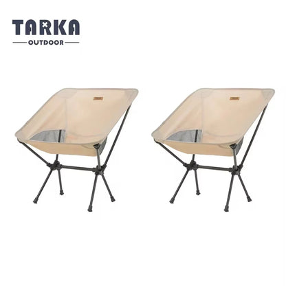 TARKA 2pcs Foldable Camping Chairs – Lightweight Folding Travel, Fishing, Backpacking, Garden & Balcony Seats