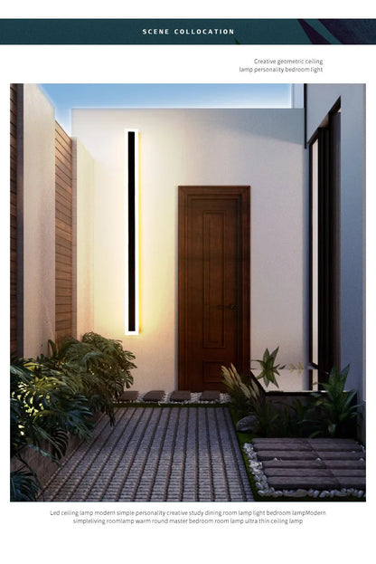 Outdoor Wall Lamp – IP65 Waterproof LED Long Corridor & Staircase Light, Balcony, Villa & Garden Entrance Lighting
