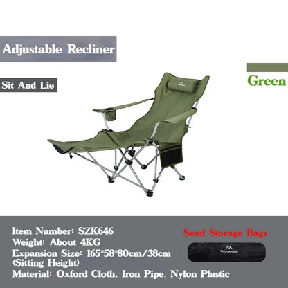 MOUNTAINHIKER 4-Speed Adjustable Folding Lounge Chair – Ultra-Light Portable Camping & Fishing Chair