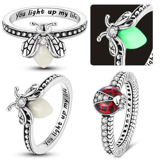 Glow-in-the-Dark Firefly Rings for Boys & Girls - DIY Animal Jewelry Accessories, Summer Gift for Women