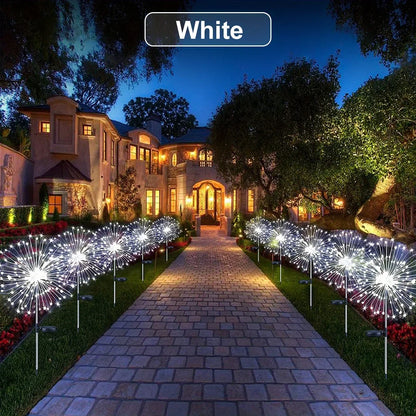 NEW 60LED Solar Fireworks Lights – Outdoor Waterproof Garden Lights with 8 Modes and Remote Control Decorative Lighting