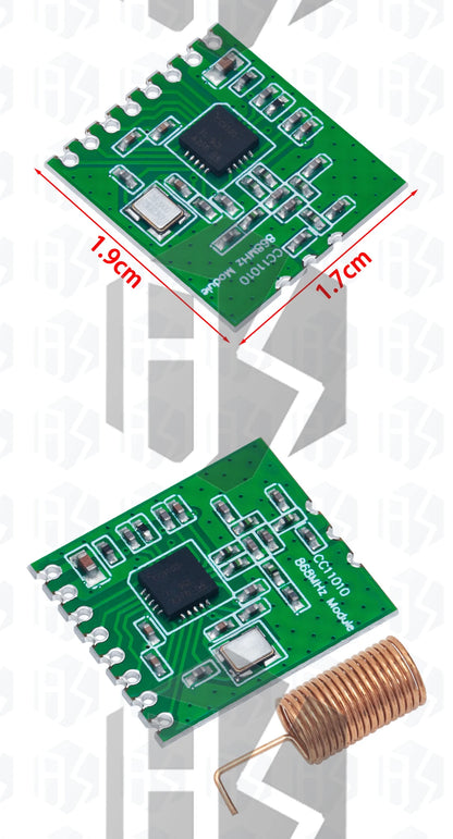 CC1101 Wireless Module - 10mW, 433MHZ/868MHZ, Long Distance Transmission 300-1000M with SMA Antenna, Wireless Transceiver
