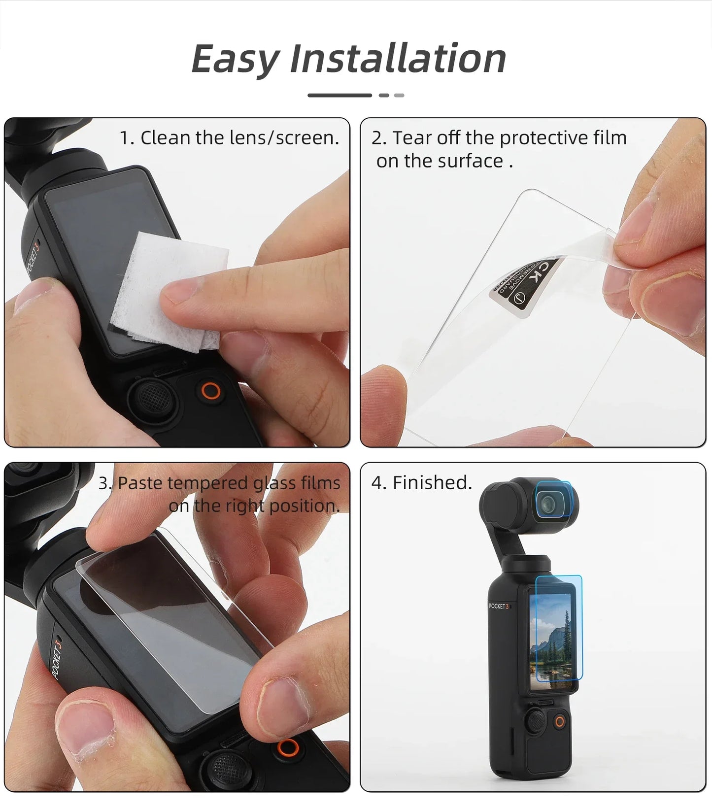 Tempered Glass for DJI Osmo Pocket 3 – HD Screen & Lens Protector Set, Explosion-Proof Accessories