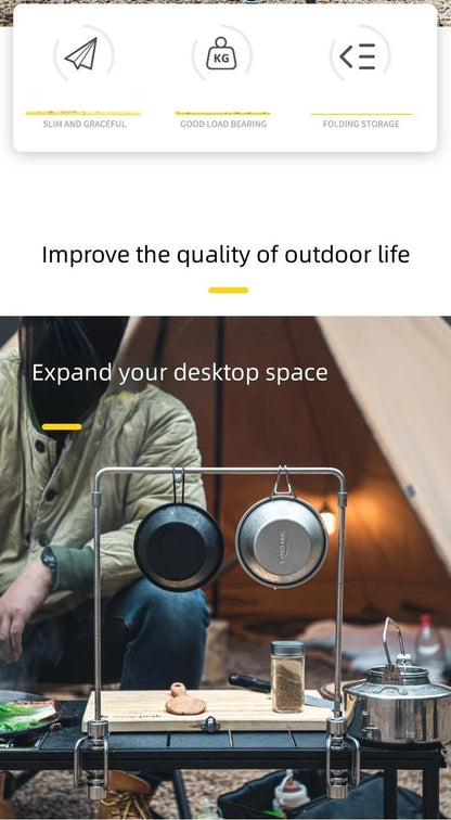 Portable Stainless Steel Light Pole Bracket — Outdoor IGT Table Supply and Desktop Mount Camping Table Accessory