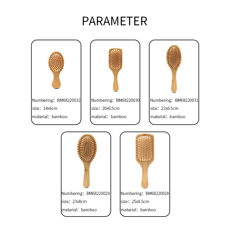 Bamboo Hair Brush for Women – Wide Tooth Styling Comb, Scalp Massage Brush for Smooth Hair & Barber Use