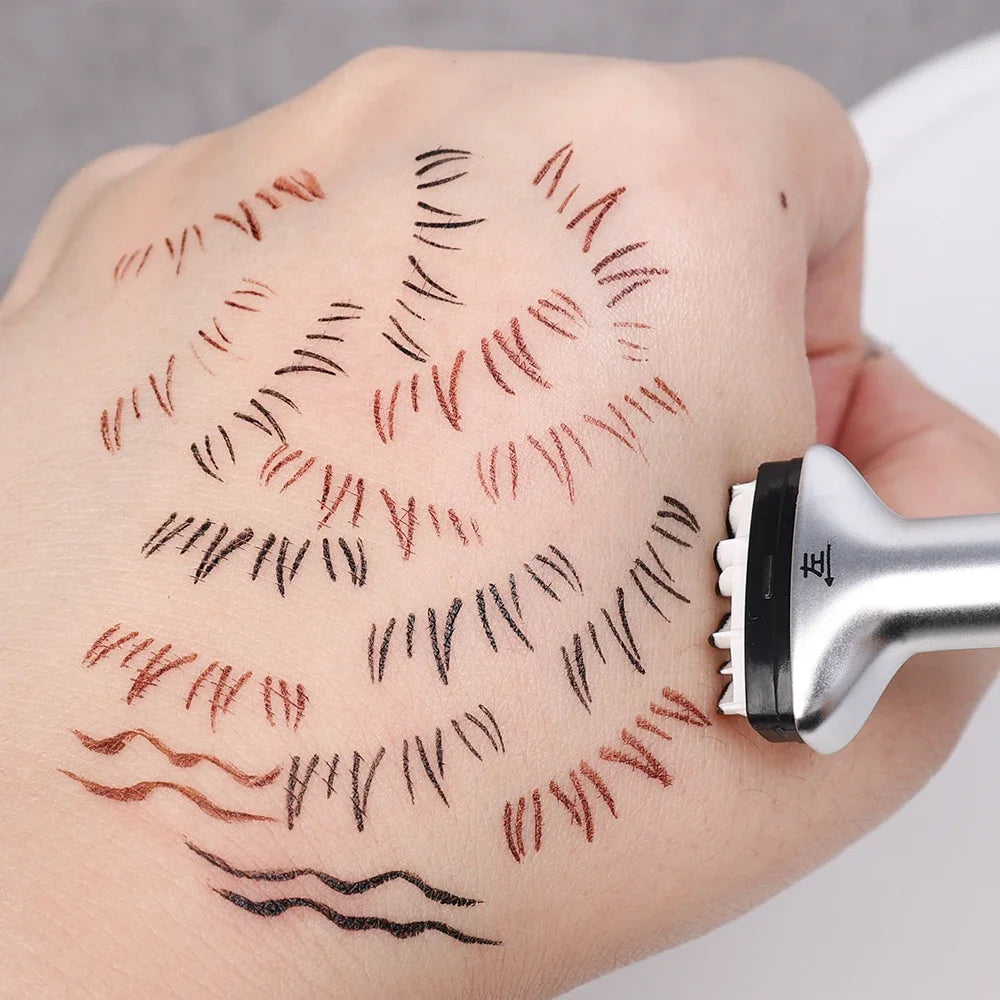 Reusable 2-in-1 Eyelash Stamps Pen - Quick Dry Black/Brown Liquid Eyeliner for Lower Lash Seal & Eyelash Simulation Makeup