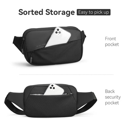 MARK RYDEN Mini Shoulder Bag for Men: Multiple Pockets, Fits 7.9in iPad - Stylish and Functional