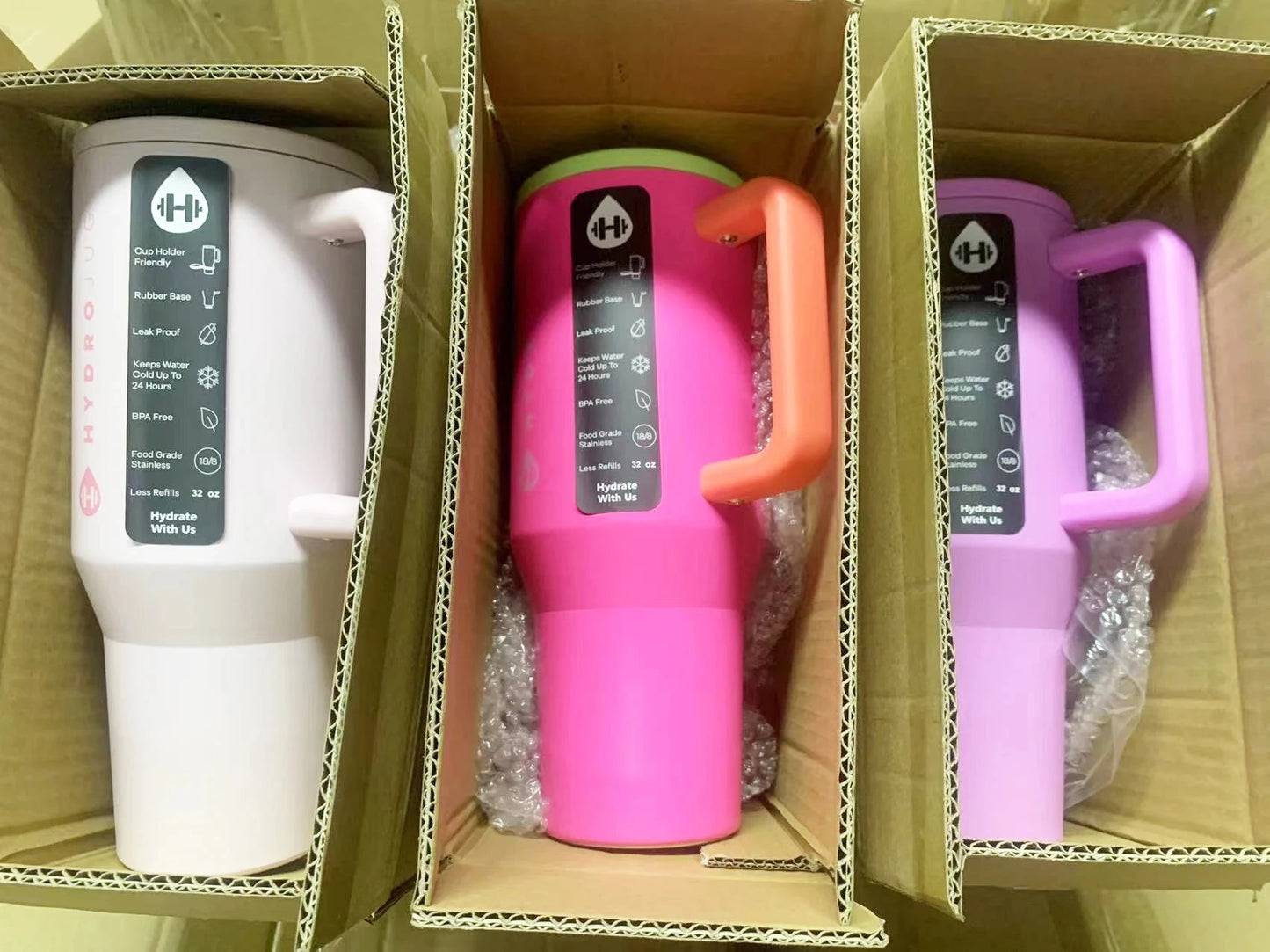 HydroJug 32oz/40oz Traveler Tumbler — Stainless Steel Vacuum Insulated Car Mug with Straw Lid & Double Wall Thermal Iced Design