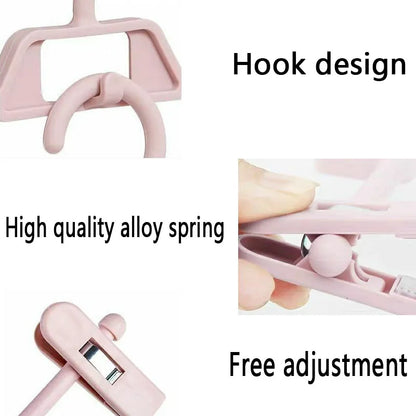 Space-Saving Chic: 5PCS Traceless Plastic Skirt Peg Hanger - Your Multifunctional Trouser Tamer!