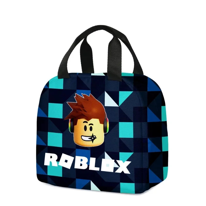 Roblox Game Lunch Bag – Cartoon School Meal Bag with Thermal Insulation, Portable Food Storage for Kids, Children’s Gift