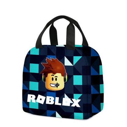Roblox Game Lunch Bag – Cartoon School Meal Bag with Thermal Insulation, Portable Food Storage for Kids, Children’s Gift