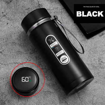 Stainless Steel Thermos Bottle 500ML-1L with LED Temperature Display - SUS304 Vacuum Flask for Tea and Water, Portable Travel Cup