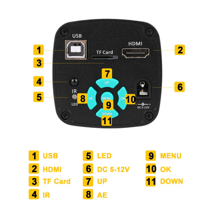 1-150X Zoom Lens Digital Microscope – 4K 48MP HD Industrial Camera with HDMI & Type C for Electronics Soldering