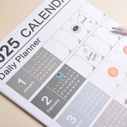 2024-2025 Kawaii Wall Calendar Planner – Large Schedule Organizer, To-Do List, Target Tracker, Office Supplies