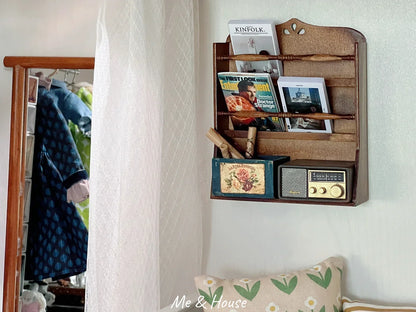 1/6 Scale BJD Dollhouse Wooden Shelf & Sink Cabinet — Miniature Kitchen Furniture Accessory for Dollhouse Bar Counter