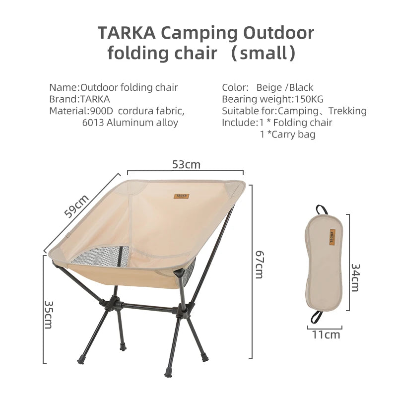 TARKA Foldable Camping Chair Set – Ultralight Moon Chairs for Backpacking, Beach, Picnic, Fishing & Garden Use