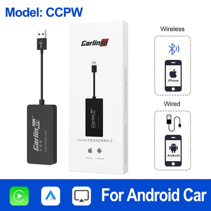 CarlinKit Wireless CarPlay Adapter — USB Dongle for Android Auto, MirrorLink, Waze & Spotify Car Multimedia
